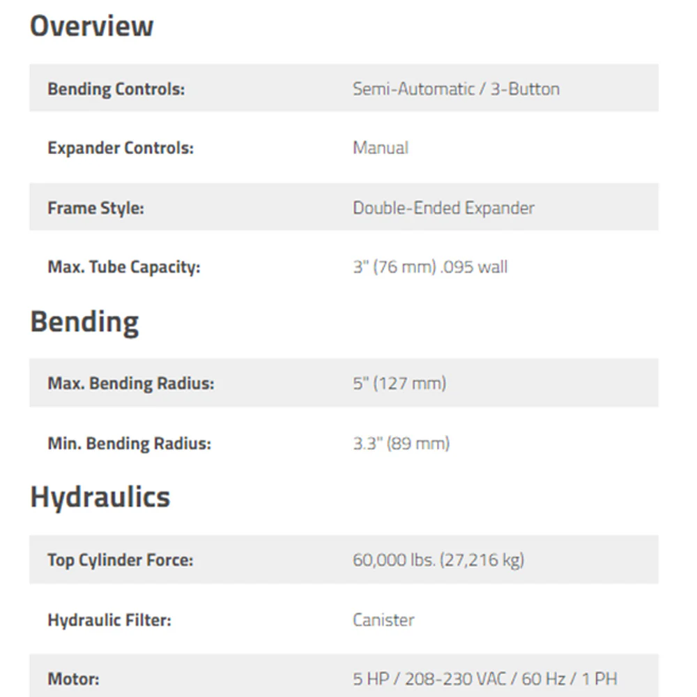 BendPak 3-Button Control Automatic Pipe Bender - Image 2