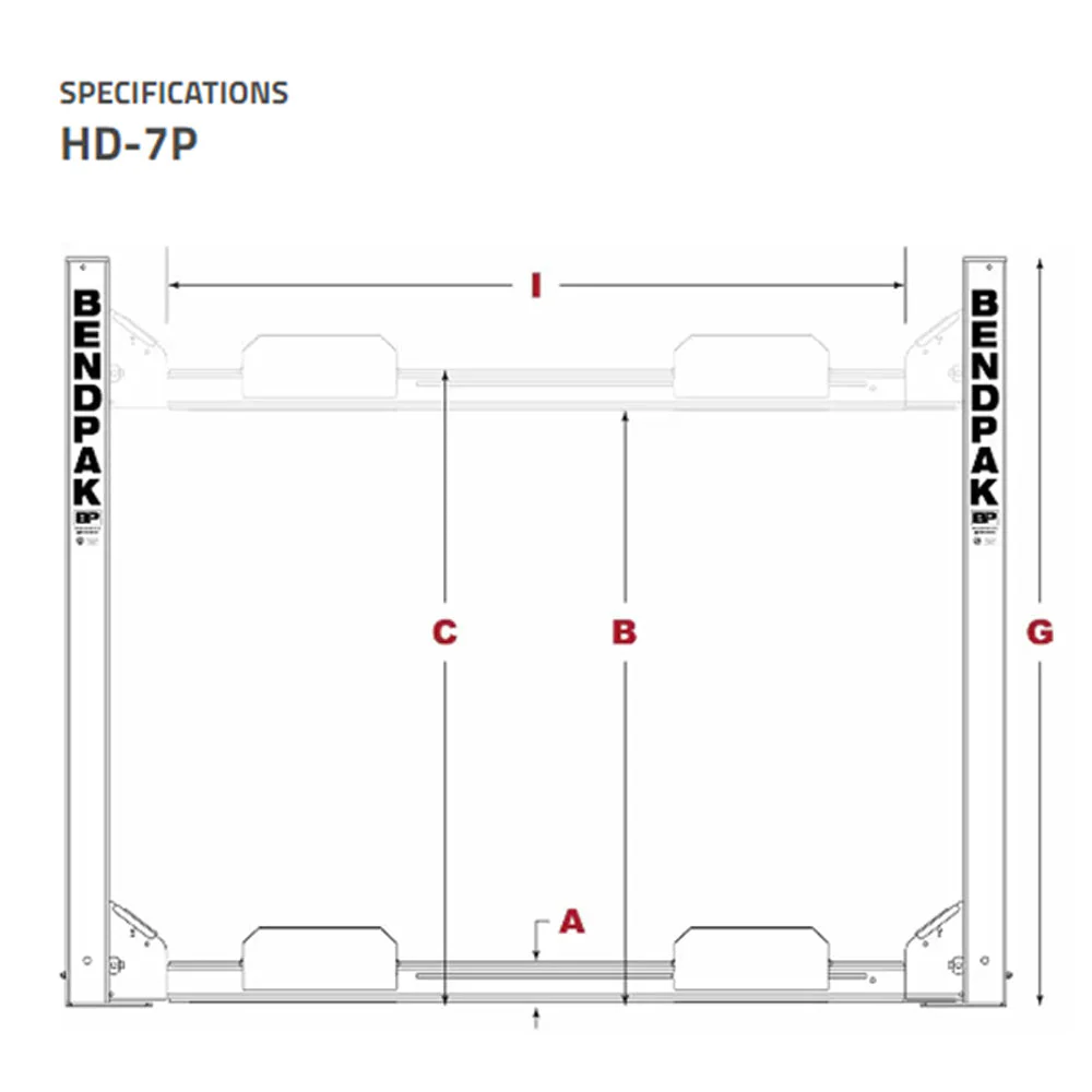 BendPak HD-7P 7,000-lb. Capacity / Narrow Car Lift / High Rise - Image 2