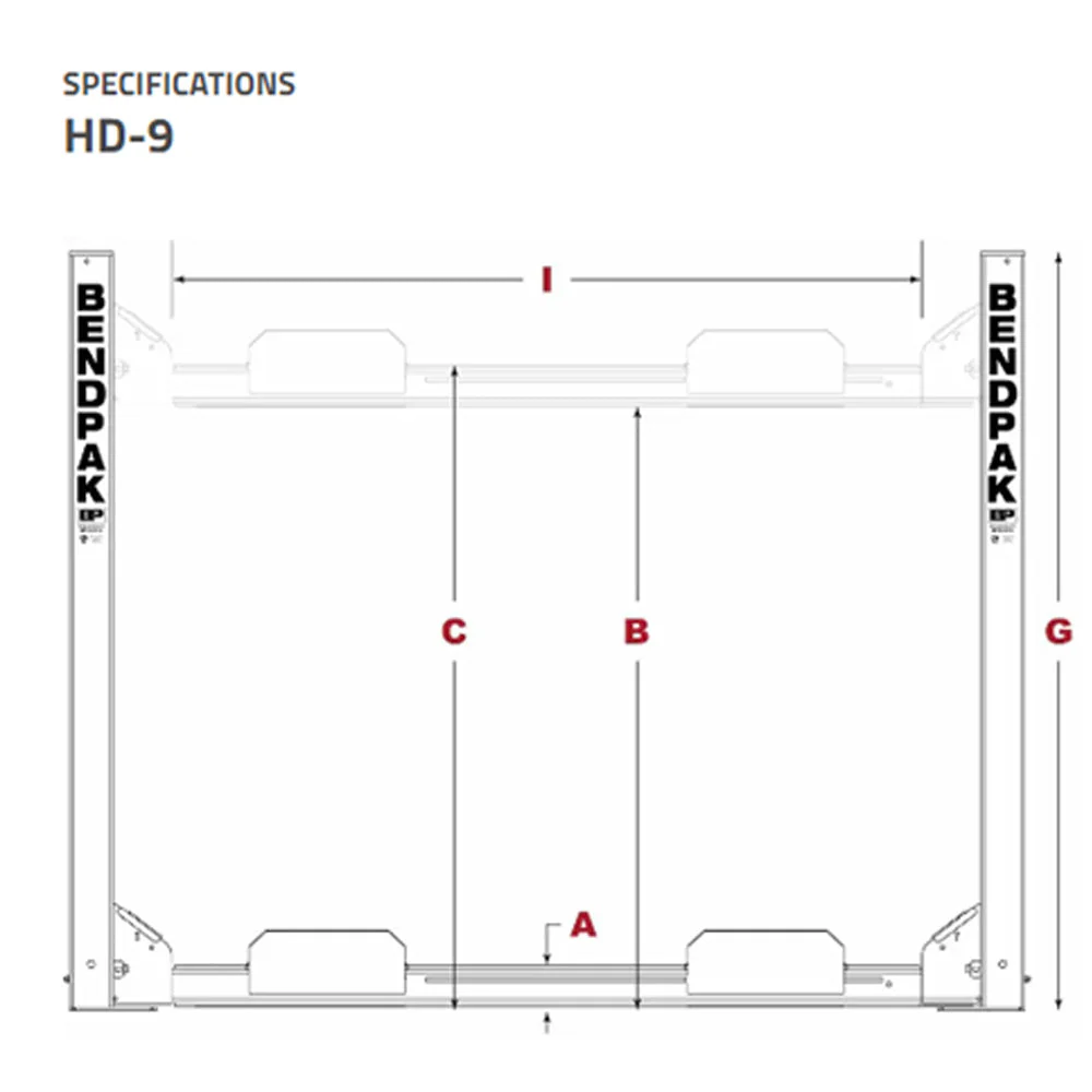 BendPak HD-9 9,000-lb. Capacity / Four-Post Lift / Standard Width - Image 2