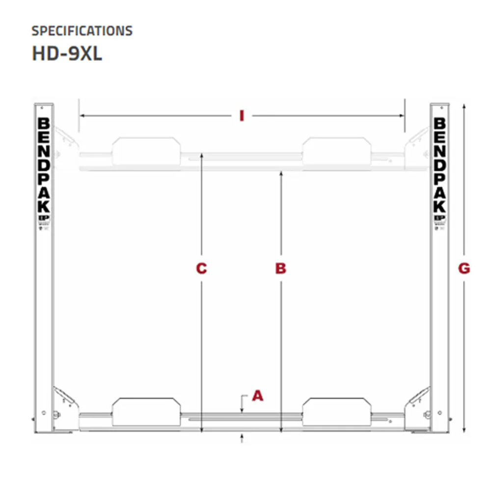 BendPak HD-9XL 9,000-lb. Capacity / Four-Post Lift / Standard Width / Extended Length - Image 2