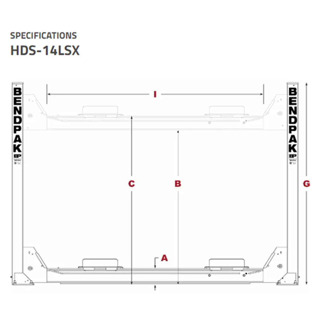 BendPak HDS-14LSX 14,000-lb. Capacity / Alignment Lift / Extended / Includes Turnplates and Slip Plates - Image 2