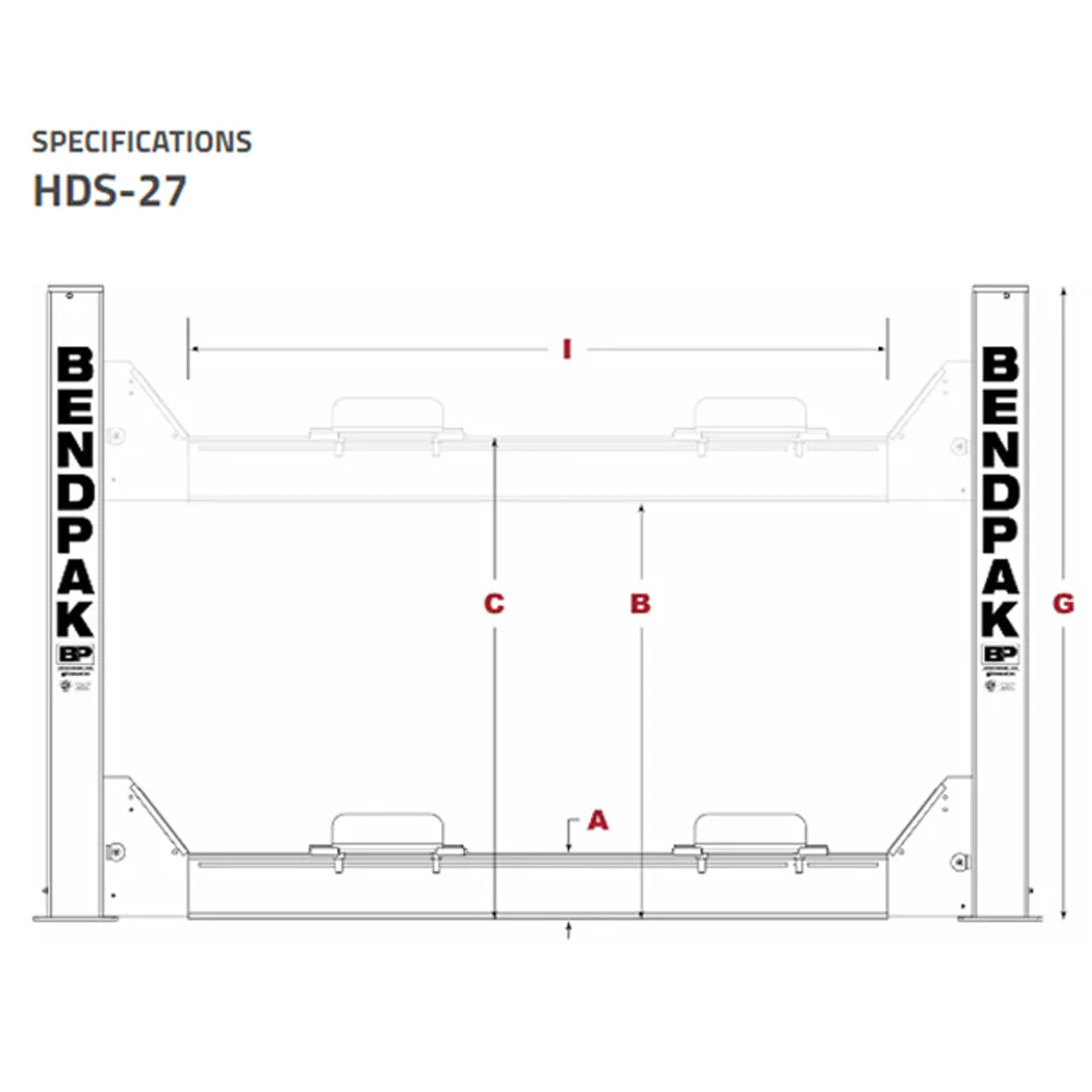 BendPak HDS-27 27000lb/4Post/EXTLength - Image 2