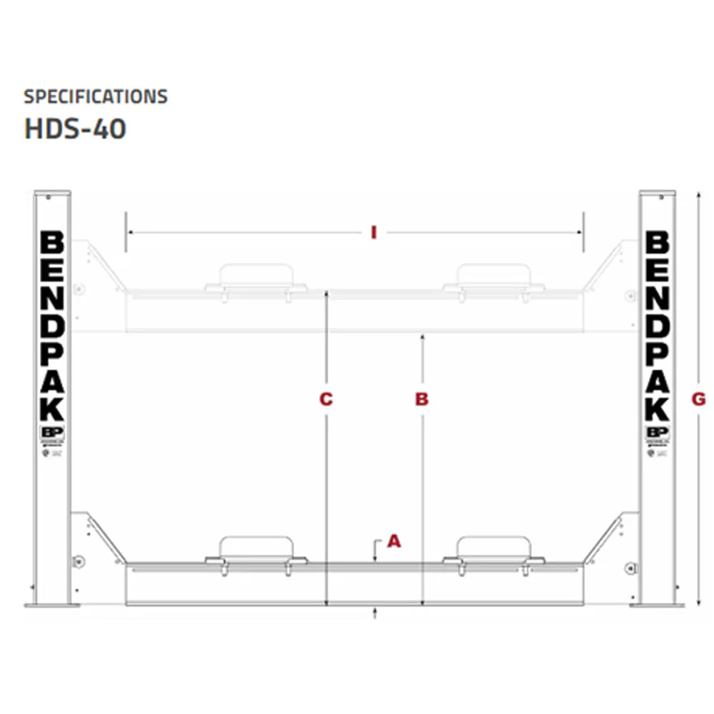 BendPak HDS-40 40,000-lb. Capacity / Four-Post Lift / Standard - Image 2