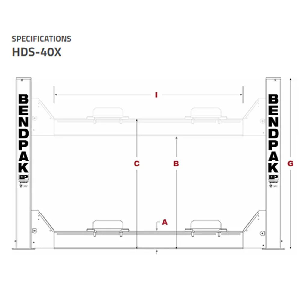 BendPak HDS-40X 40,000-lb. Capacity / Four-Post Lift / Extended - Image 2