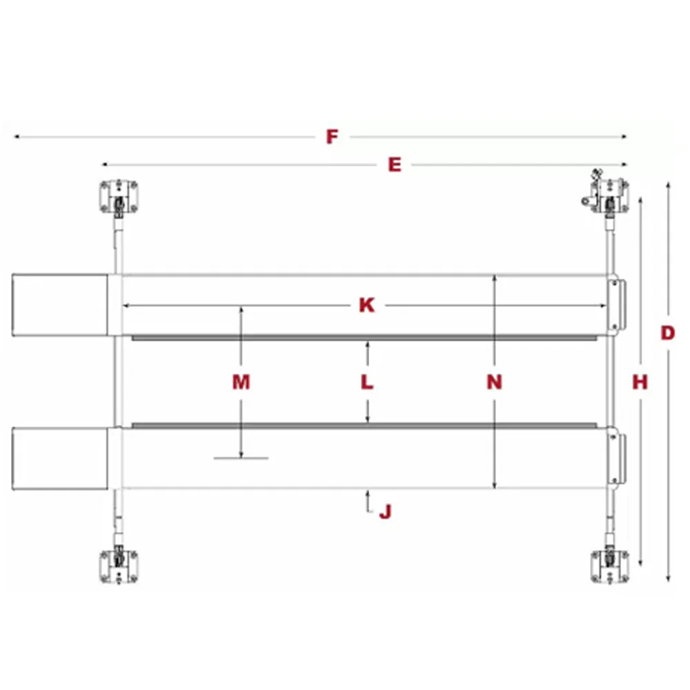 BendPak HDS-40X 40,000-lb. Capacity / Four-Post Lift / Extended - Image 3