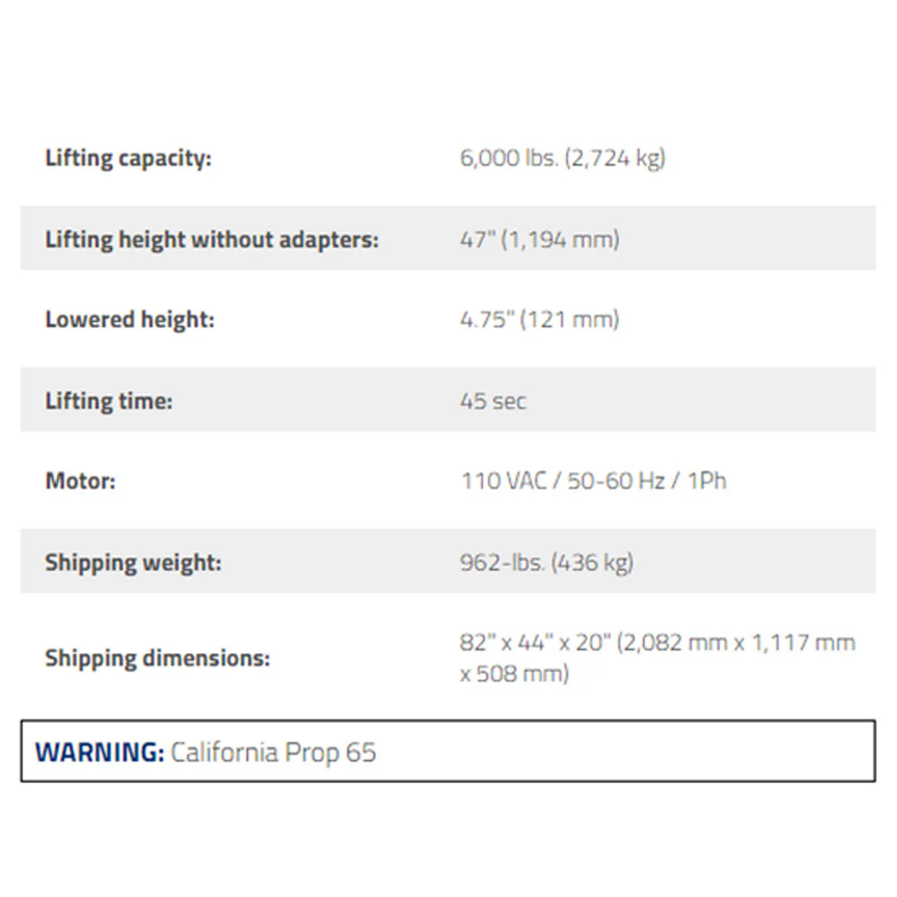 BendPak MD-6XP 6,000-lb. Capacity / Mid-Rise Frame Lift / Portable - Image 2