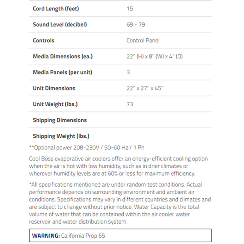 Cool Boss CB-12SL Portable Evaporative Cooler - Image 3