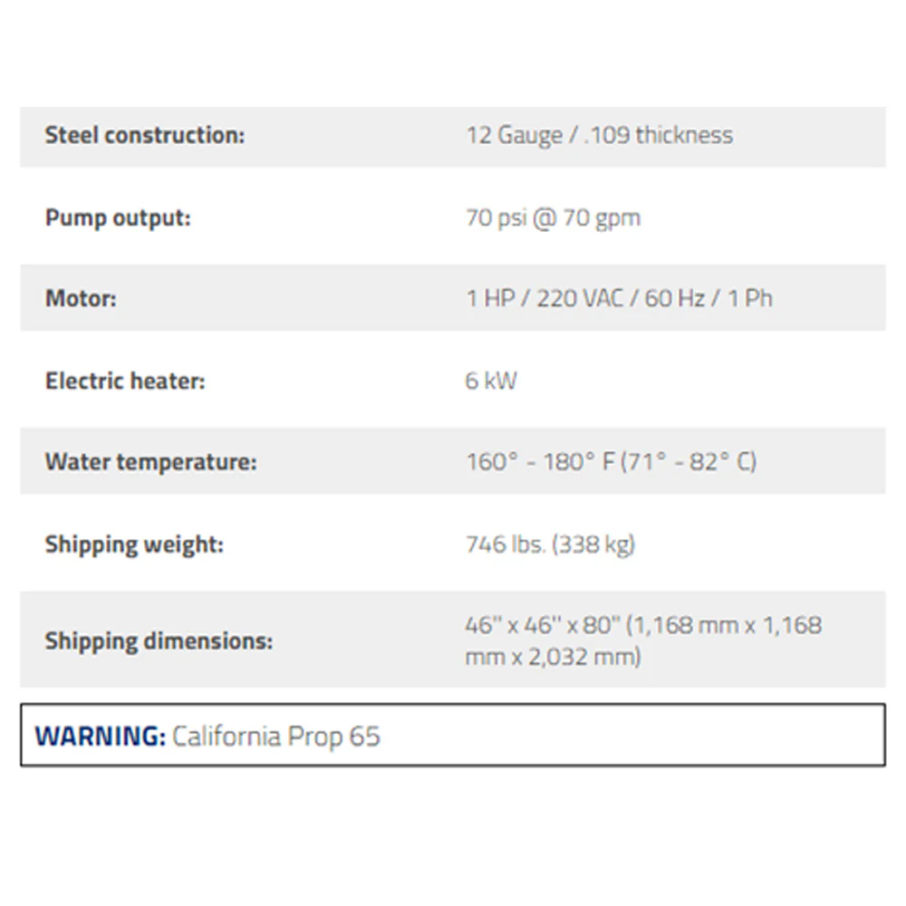 Ranger RS-750D-601 Spray Wash Cabinet Heavy Duty - 1-Phase - Image 3