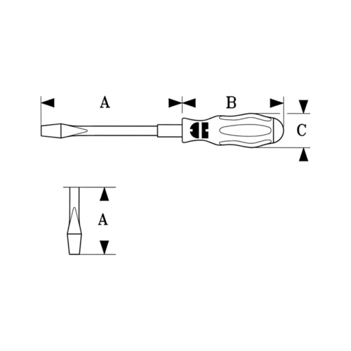 ZEBRA Slotted Screwdriver - Hexagon Blade, Impact Cap, Wrench Adapter - 0.8 x 4.5mm - Image 3